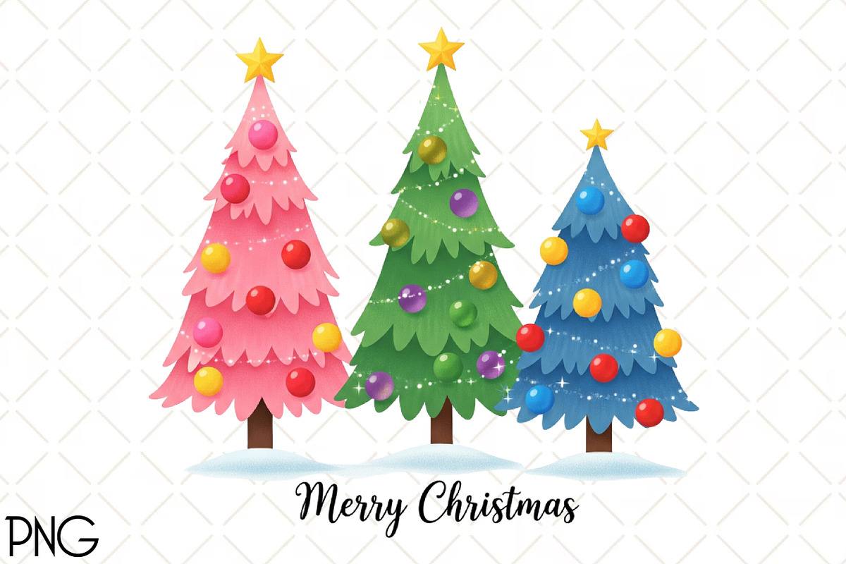 Merry Christmas Tree Png Design, an Illustration by Black Bird Studio (Photo 1 of 4)