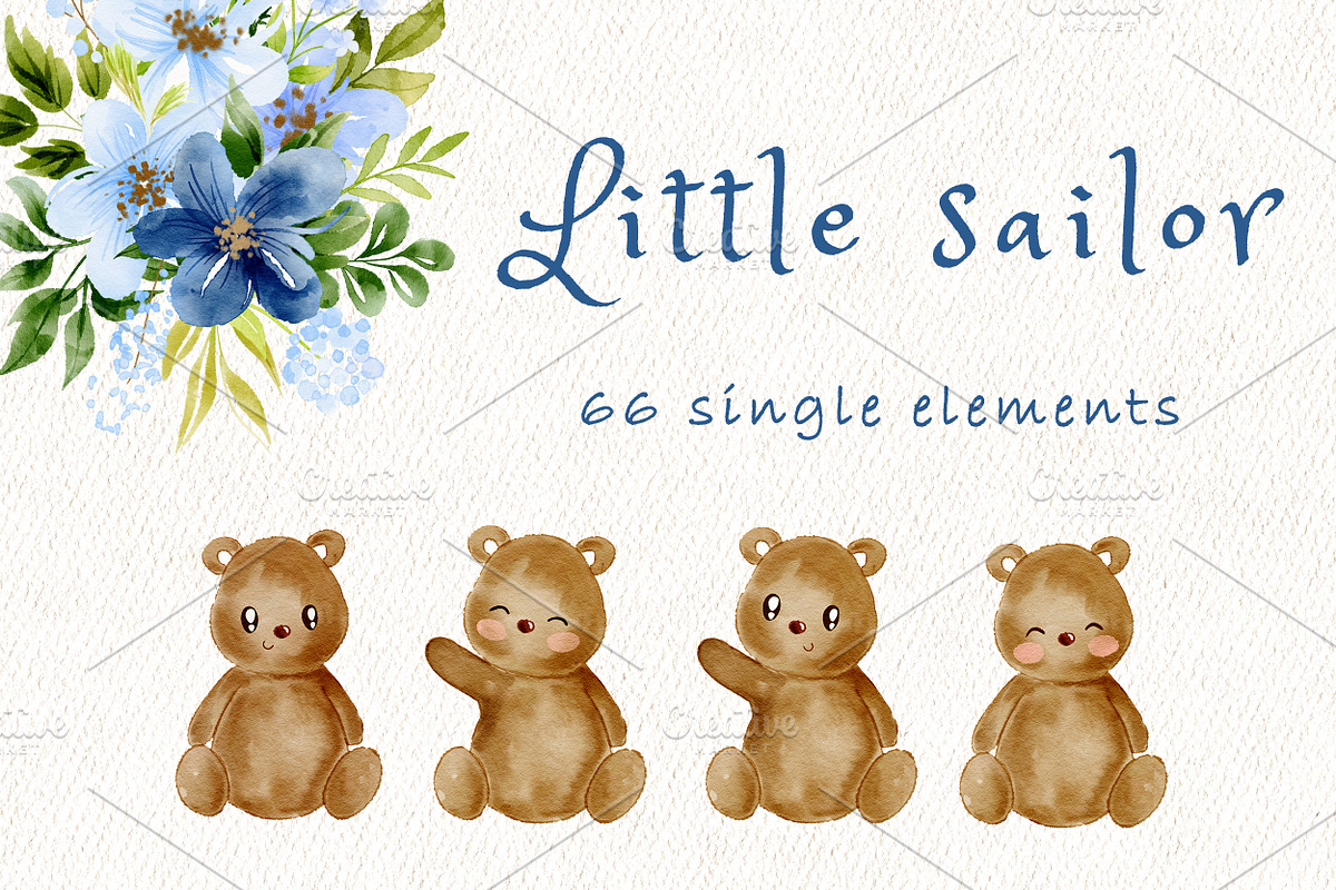 Little sailor nursery clipart, an Animal Illustration by heyiamalice (Photo 6 of 12)