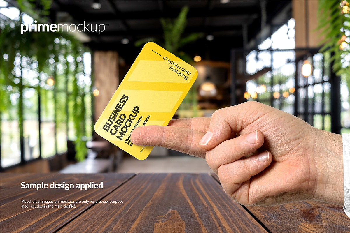 Rounded Corner Business Card Mockup, a Print Template by PrimeMockup (Photo 7 of 12)