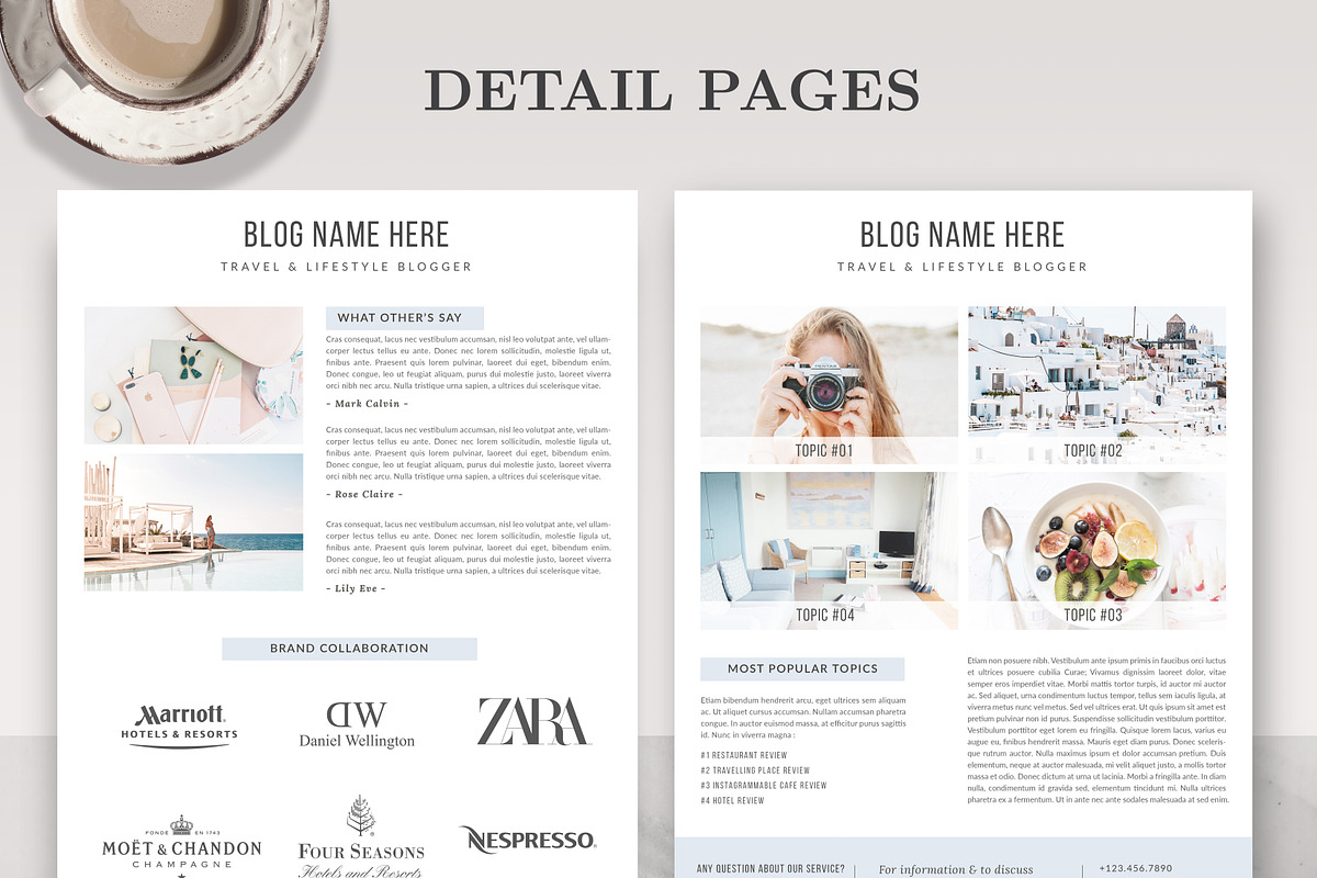 Media Kit for Blogger Template BM008, a Flyer Template by Draca Design Co (Photo 3 of 4)