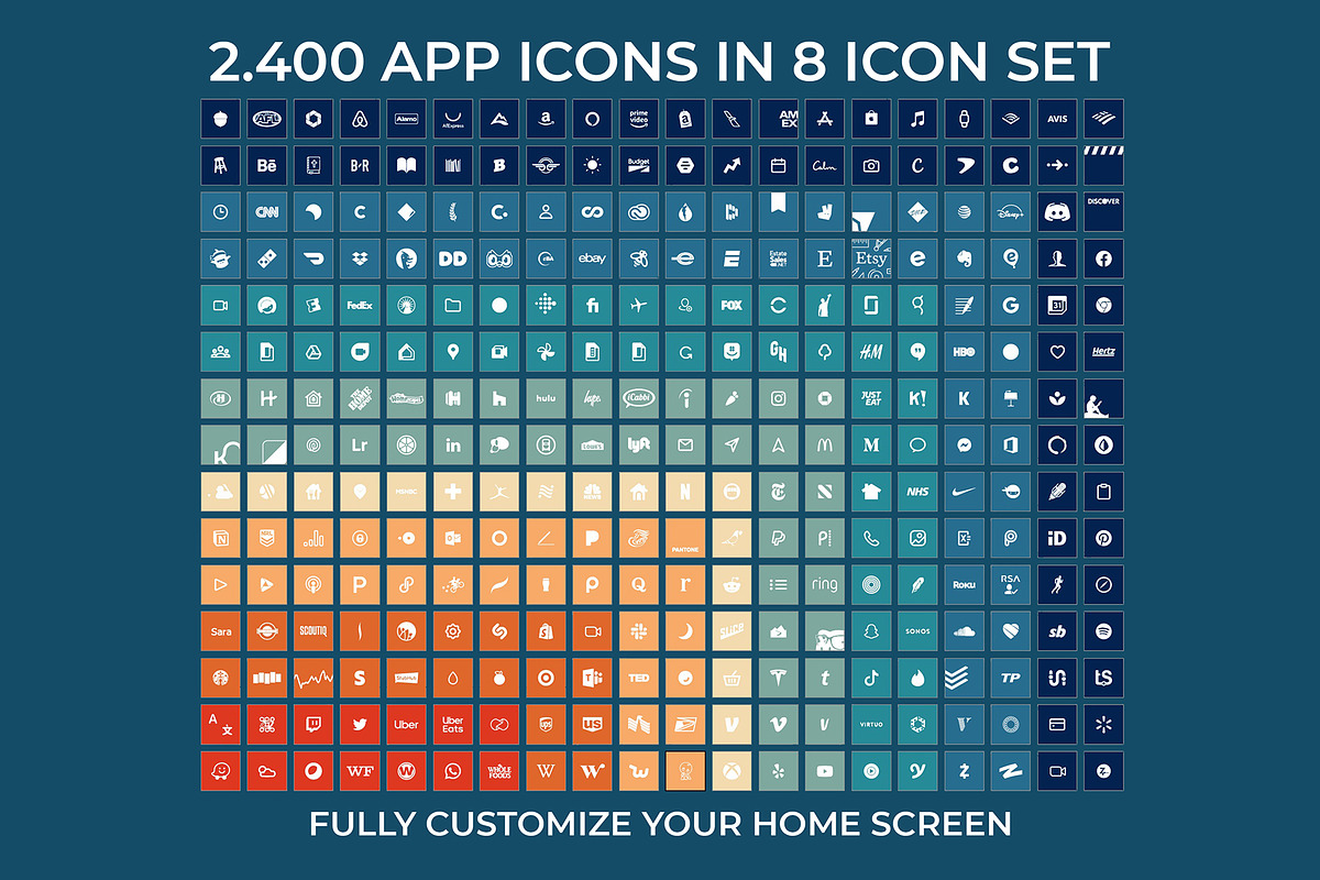 2,400 70's iOS 14 Icon Pack, an Icon by A Good Design Studio (Photo 4 of 5)