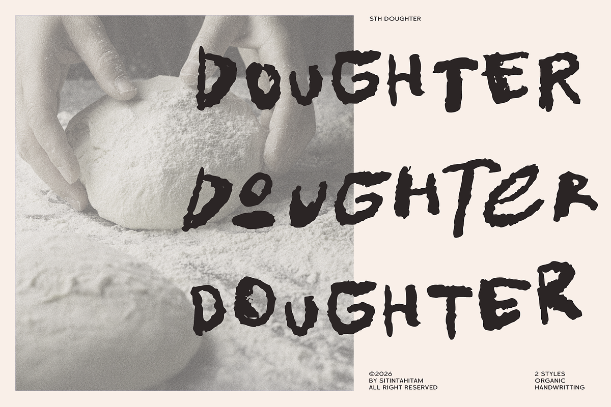 STH Doughter, a Handwritten Font by Sitintahitam (Photo 1 of 8)