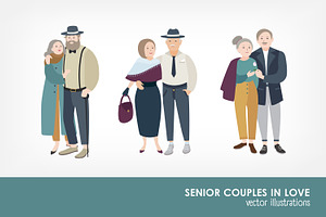 Senior couples in love set, a Person Illustration by Good Studio