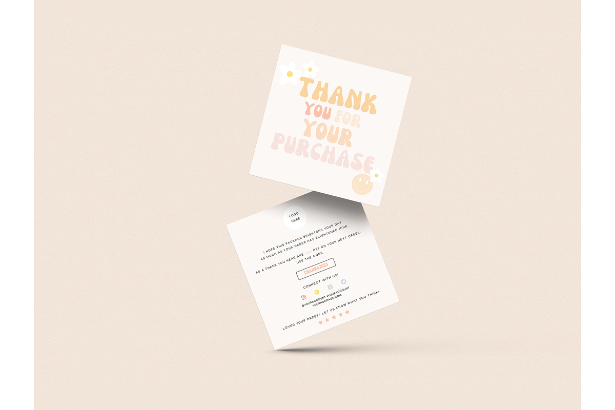 Retro Thank you card Canva template, a Flyer Template by Hellohastore (Photo 6 of 11)