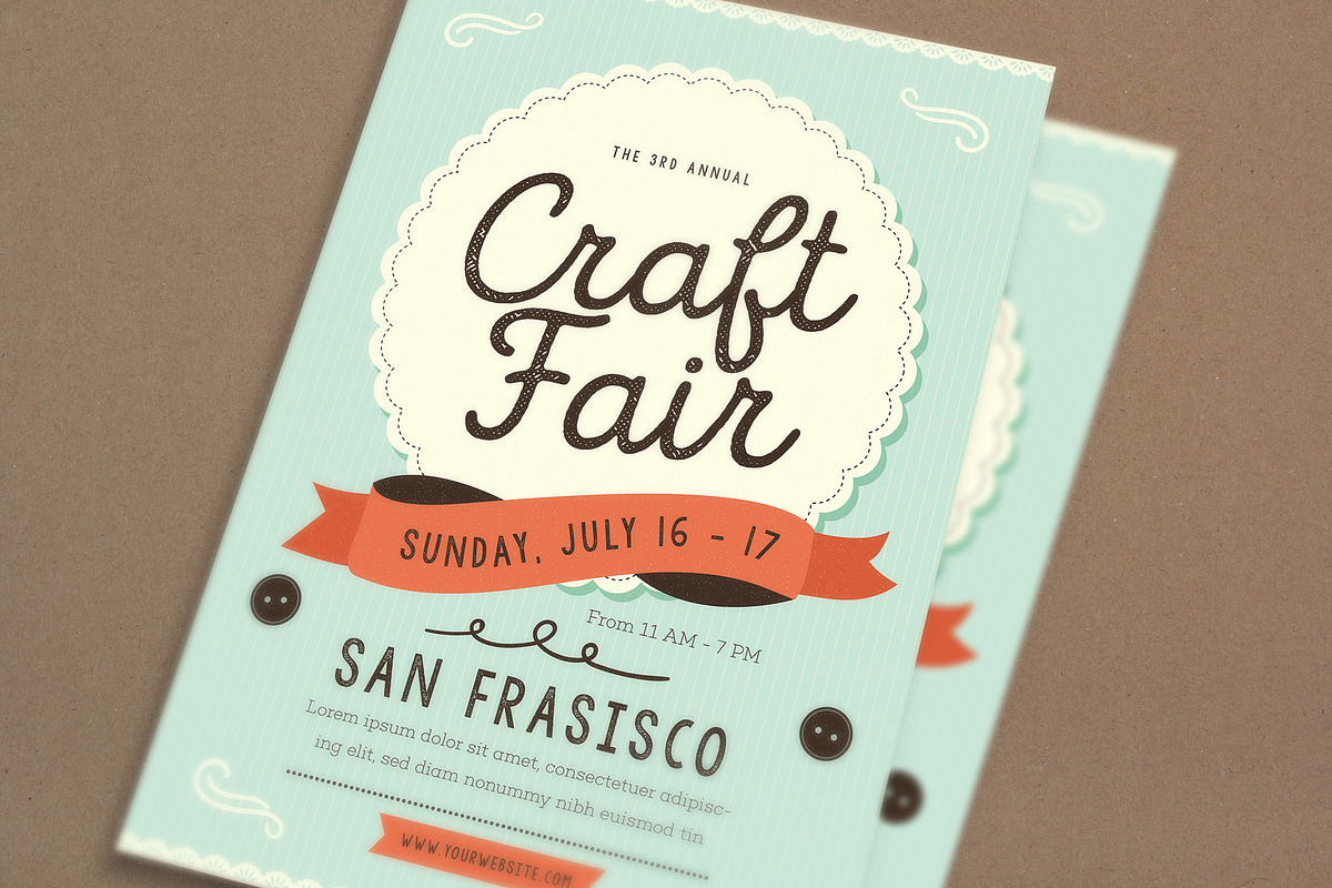 Vintage Craft Fair Event Flyer, a Flyer Template by Guuver
