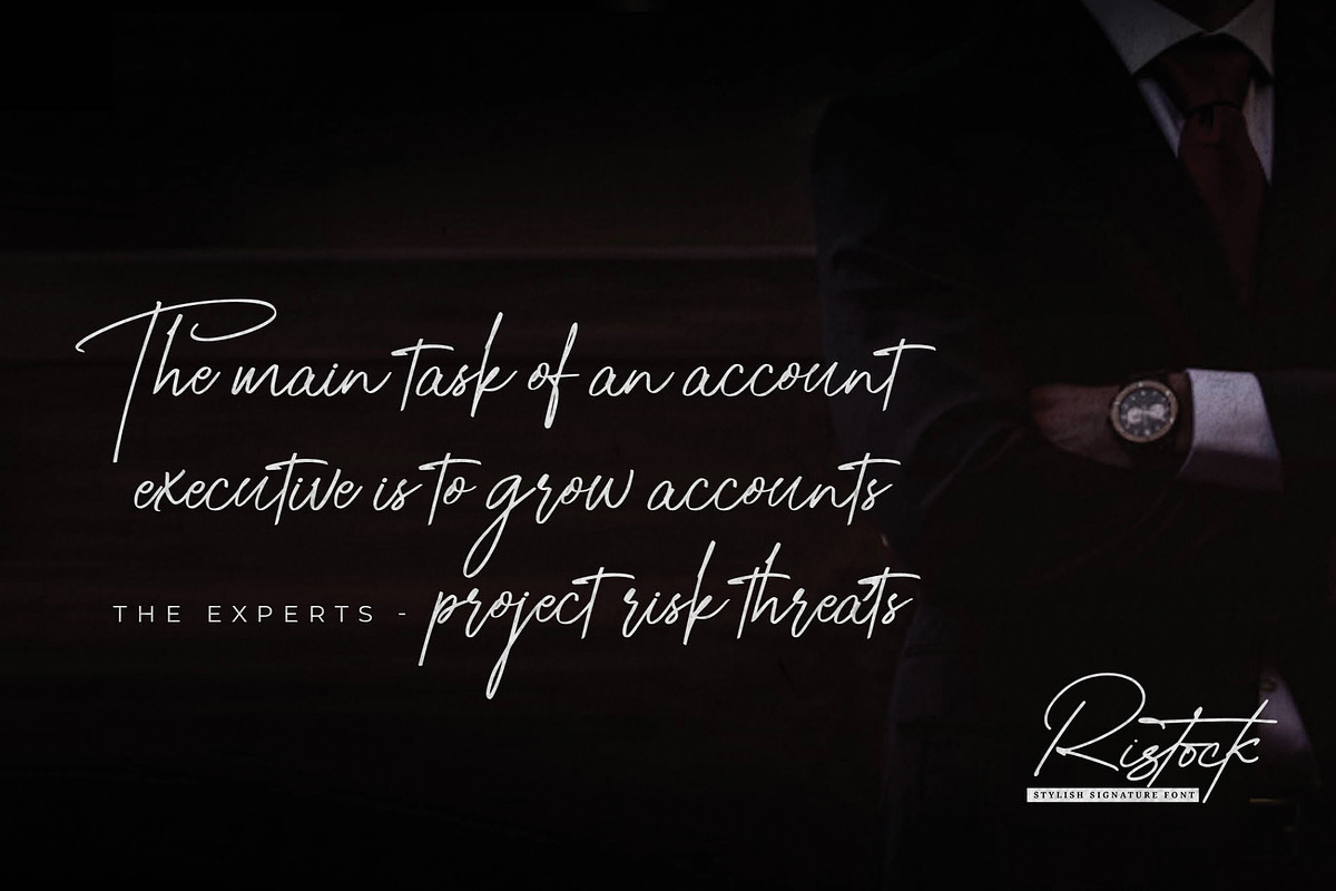 Ristock – Stylish Signature Font, a Handwritten Font by Almarkhatype (Photo 8 of 10)