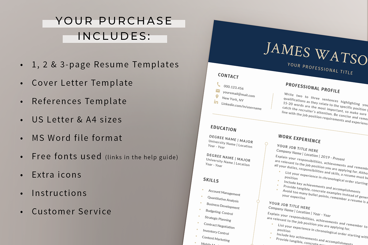 Executive Resume & Cover Letter Word, a Resume Template by Resume Bureau (Photo 6 of 6)