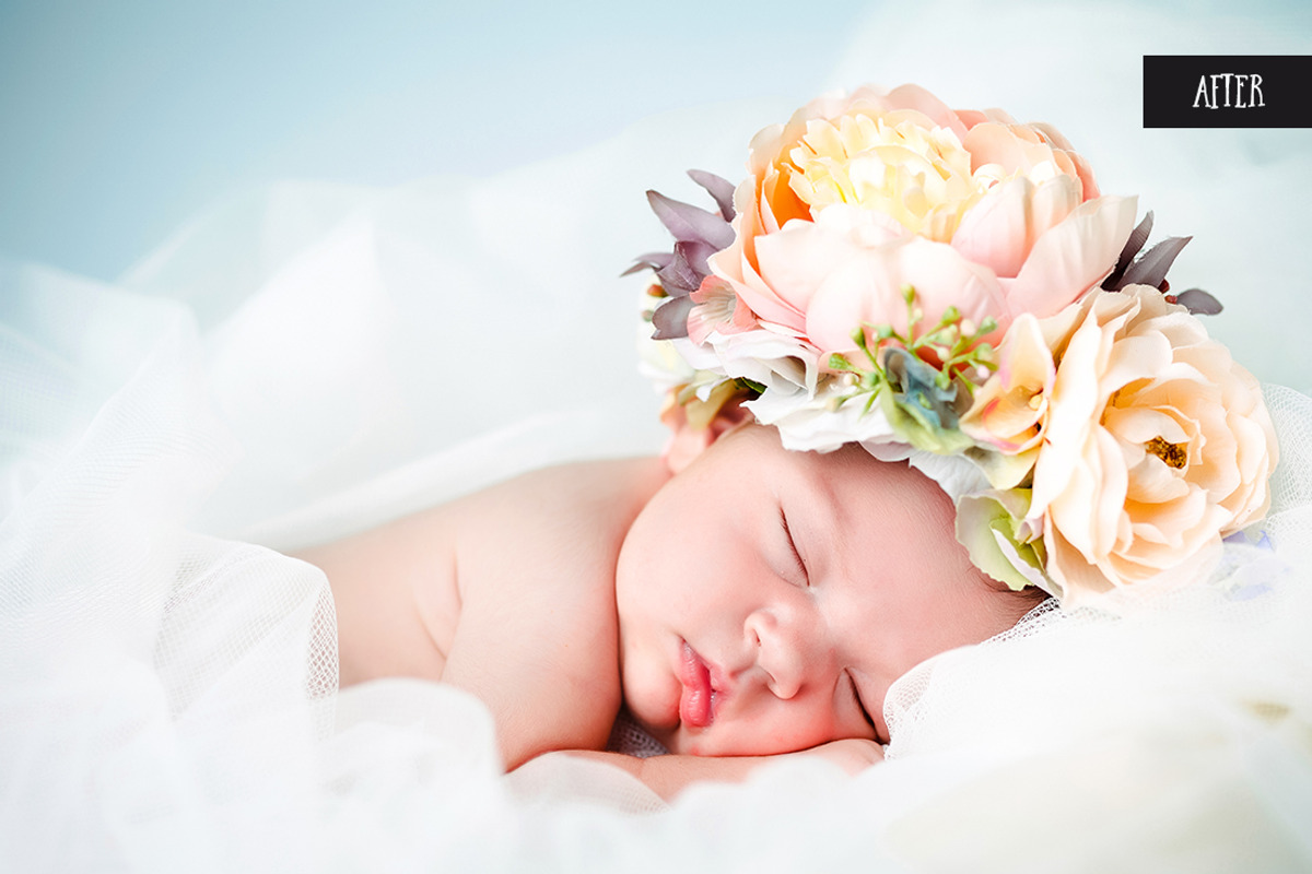 Newborn Lightroom preset and brushes, an Action Add-On by BeArt-Presets (Photo 5 of 12)