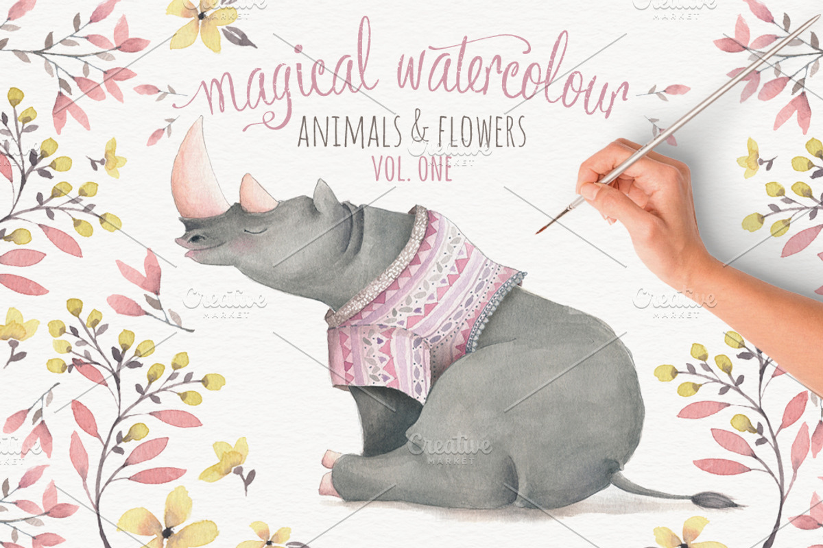 Magical Watercolor graphics Volume 1, an Animal Illustration by Lisa Glanz (Photo 1 of 5)