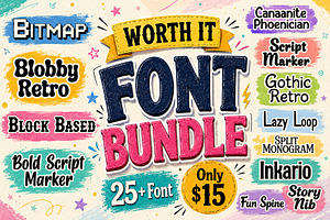 Worth It Font Bundle, a Sans Serif Font by Wow Magic