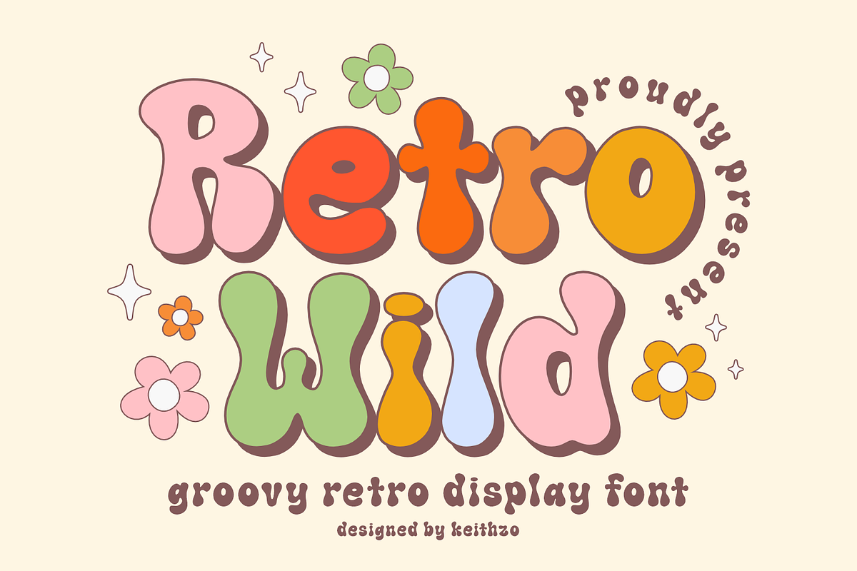 Retro Wild - Groovy Font, a Handwritten Font by Keithzo (Photo 1 of 7)