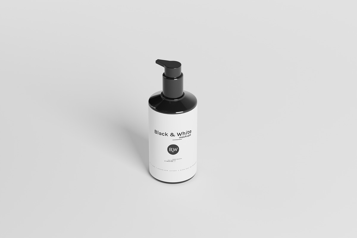 Black & White Mockups - Pump Bottles, a Packaging Mockup by pmvch (Photo 13 of 160)