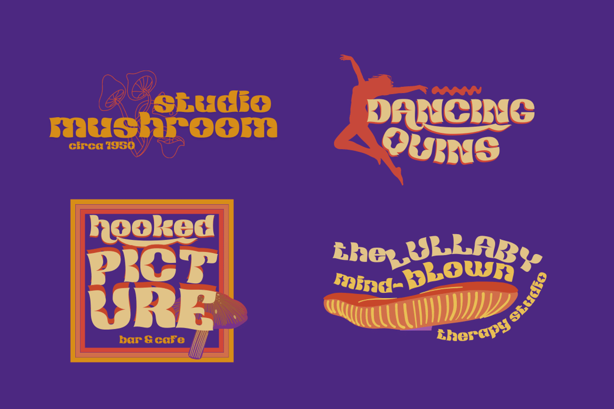 Redsema | Groovy Retro Font, a Font by twinstd (Photo 2 of 12)