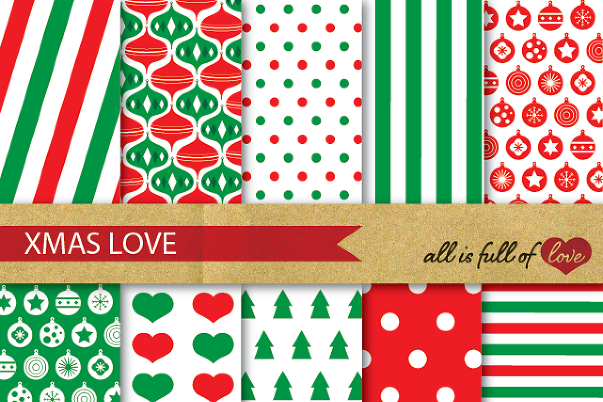 Christmas Background Paper Red Green