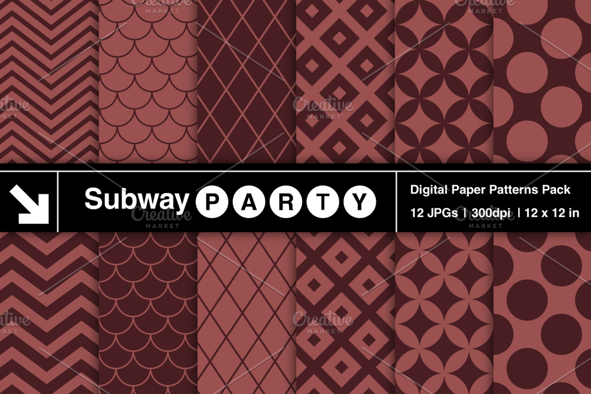 Marsala Retro Geometric Papers