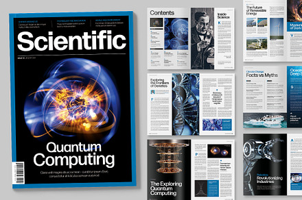 Science Magazine Template, a Magazine Template by BrandPacks