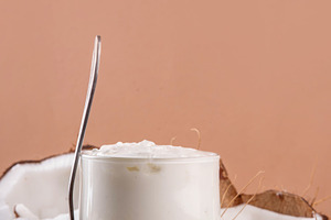 Vegan non-dairy coconut yogurt, a Food & Drink Photo by Rimma
