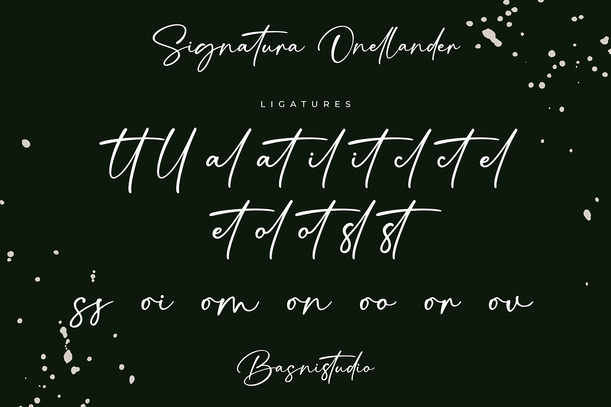 Signatura Onellander Handwritten, a Handwritten Font by Basnistudio (Photo 12 of 14)