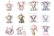 Baby Girl Elephant Birthday, an Illustration by Design Market (Thumbnail 2 of 3)