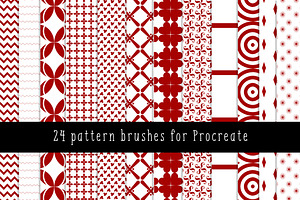 24 Pattern Brushes For Procreate