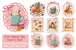 Cozy Winter Fall Frame Bundle, a Photo by Actual Pixel