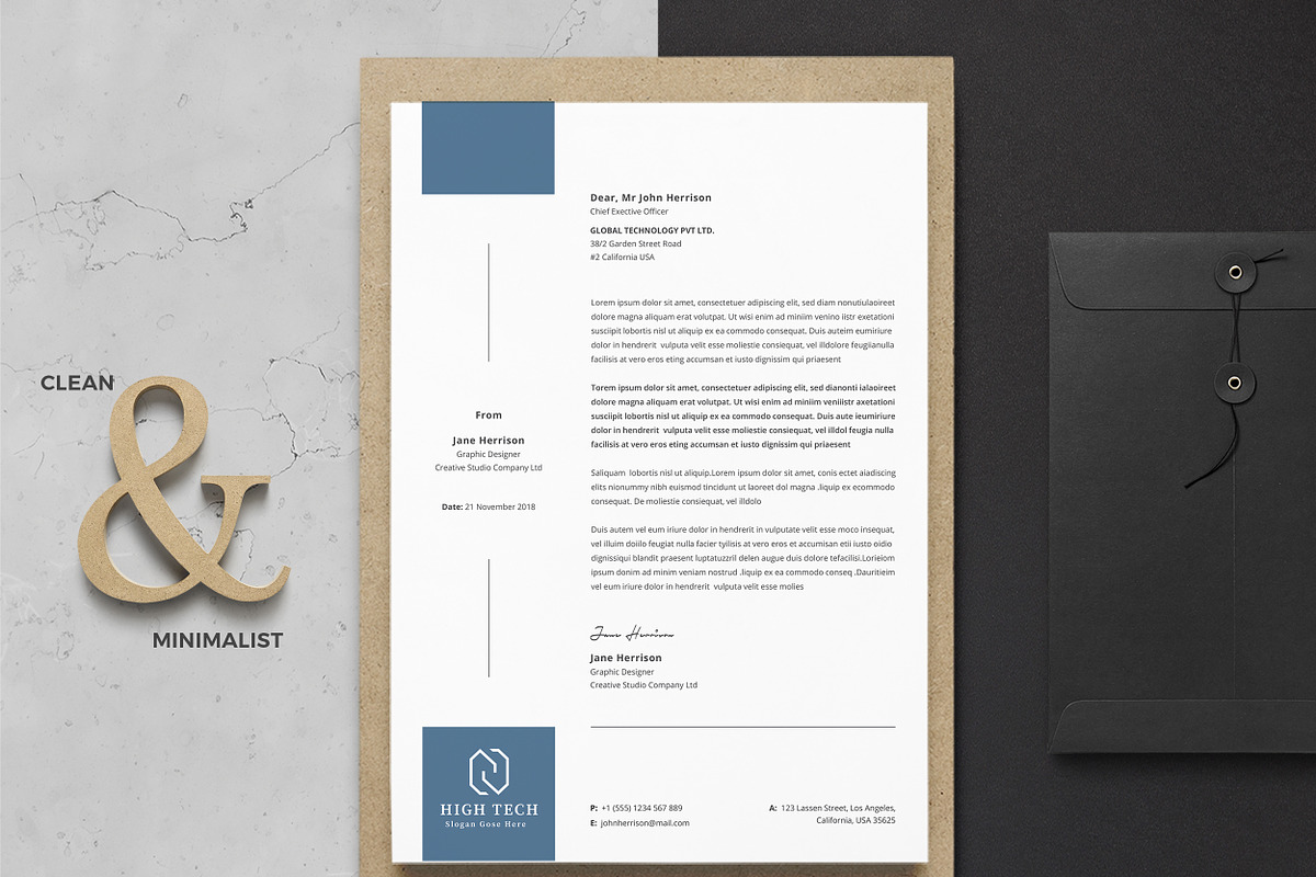 Business Letterhead Word, a Stationery Template by ResumeDevisers (Photo 2 of 8)