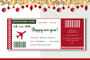 Happy New Year Boarding Pass