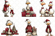 Christmas Duck Clipart, an Illustration by Black Bird Studio (Thumbnail 3 of 6)