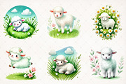 Cute Spring Lamb Clipart Sheep PNG, an Illustration by SinaCreation (Thumbnail 4 of 5)
