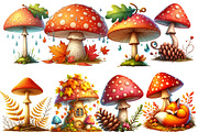 Mushrooms Fall Autumn Clipart, a Work Illustration by cherrydesign (Thumbnail 3 of 4)