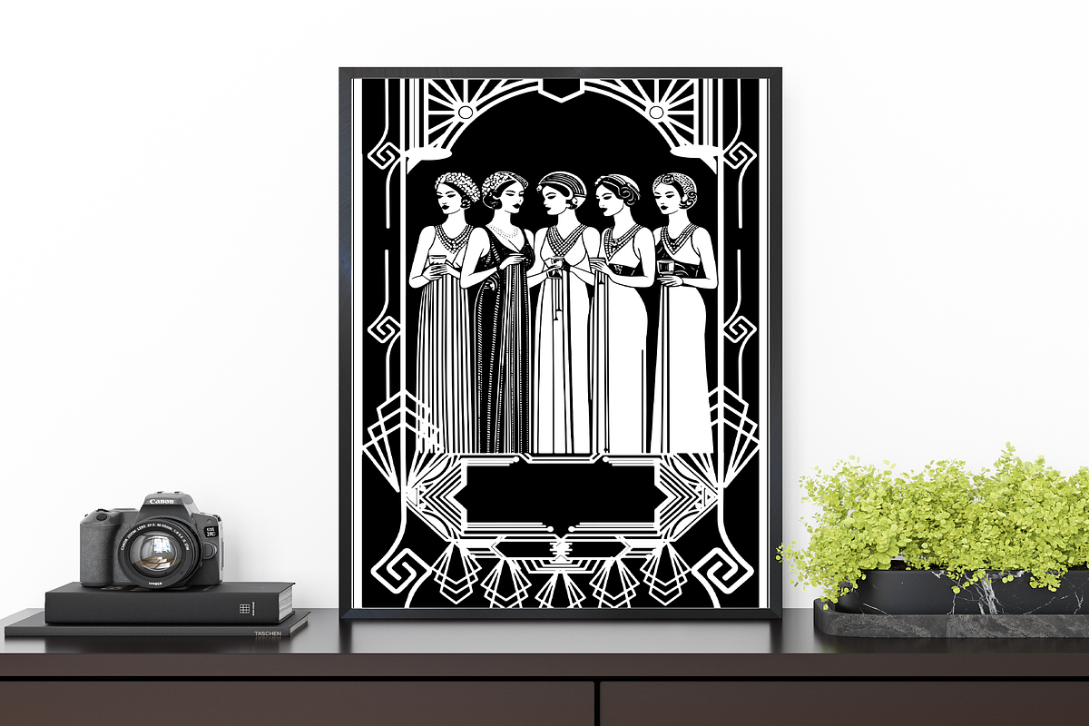 Art Deco Wedding Posters Wall Art, a Person Illustration by Blynn Pippen (Photo 9 of 10)