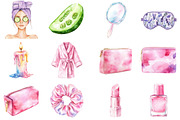 Watercolor Spa Clipart, an Illustration by CitraGraphics (Thumbnail 2 of 5)