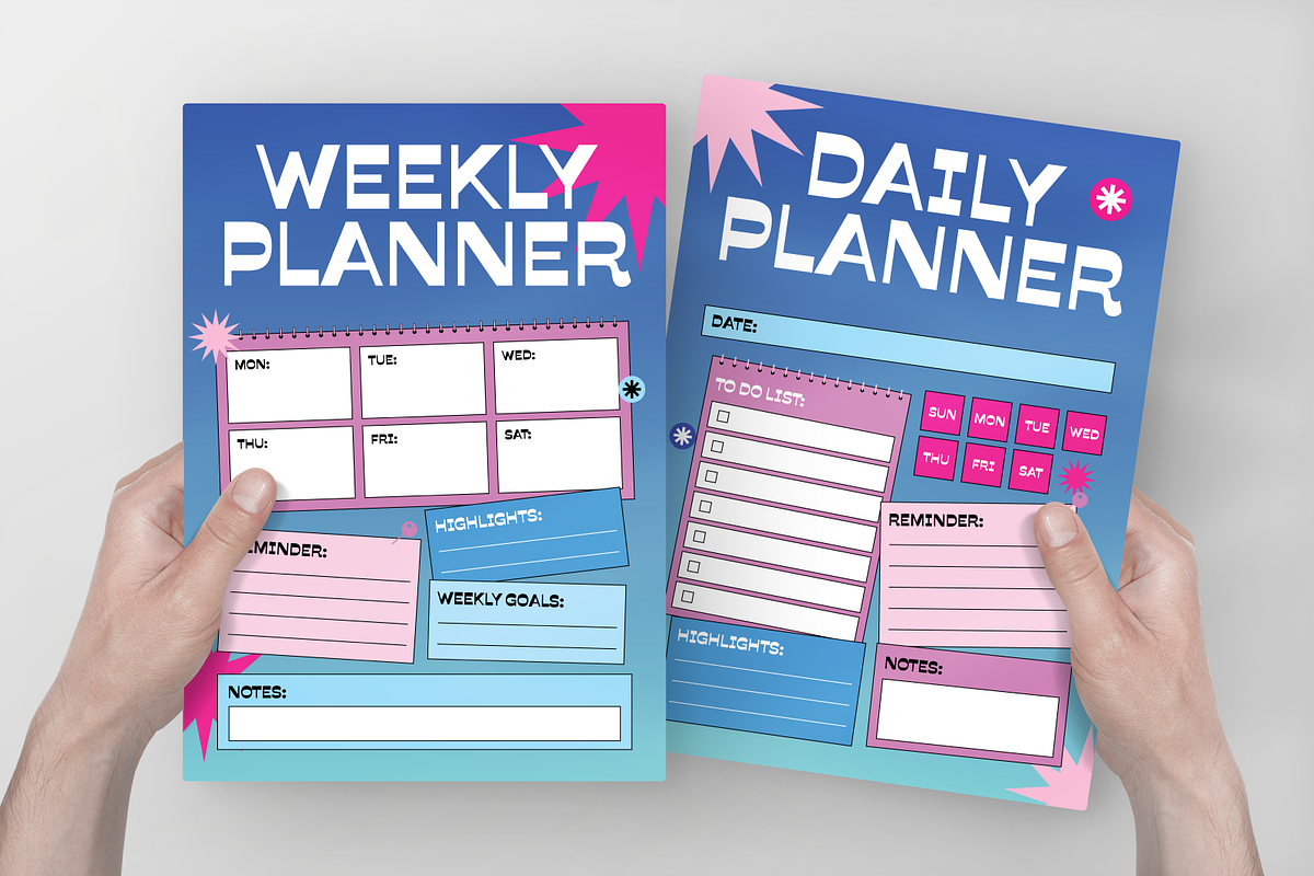 Gradient Daily and Weekly Planner, a Flyer Template by Annora Studio (Photo 2 of 6)