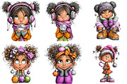 Christmas Girl Clipart, an Illustration by DreamArtGraphic (Thumbnail 3 of 5)
