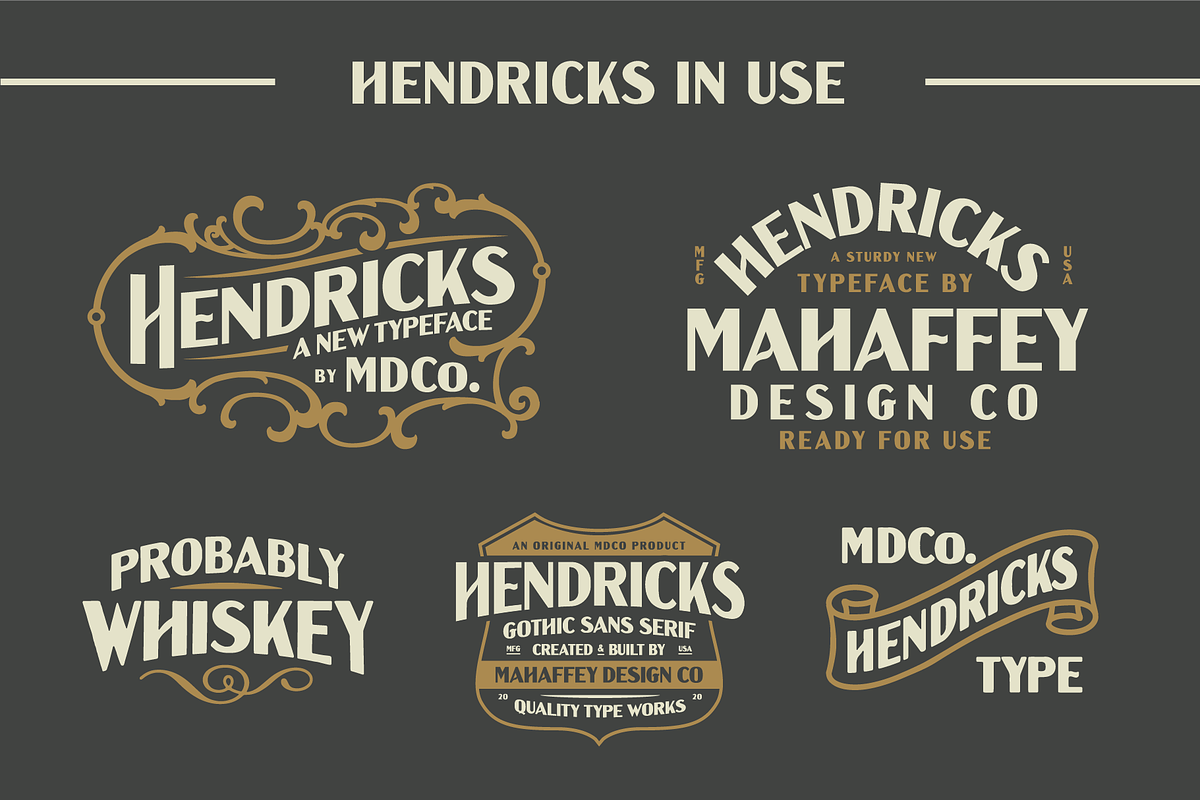 Hendricks - Old Time Sans, a Sans Serif Font by Mahaffey Design Co.  (Photo 4 of 4)