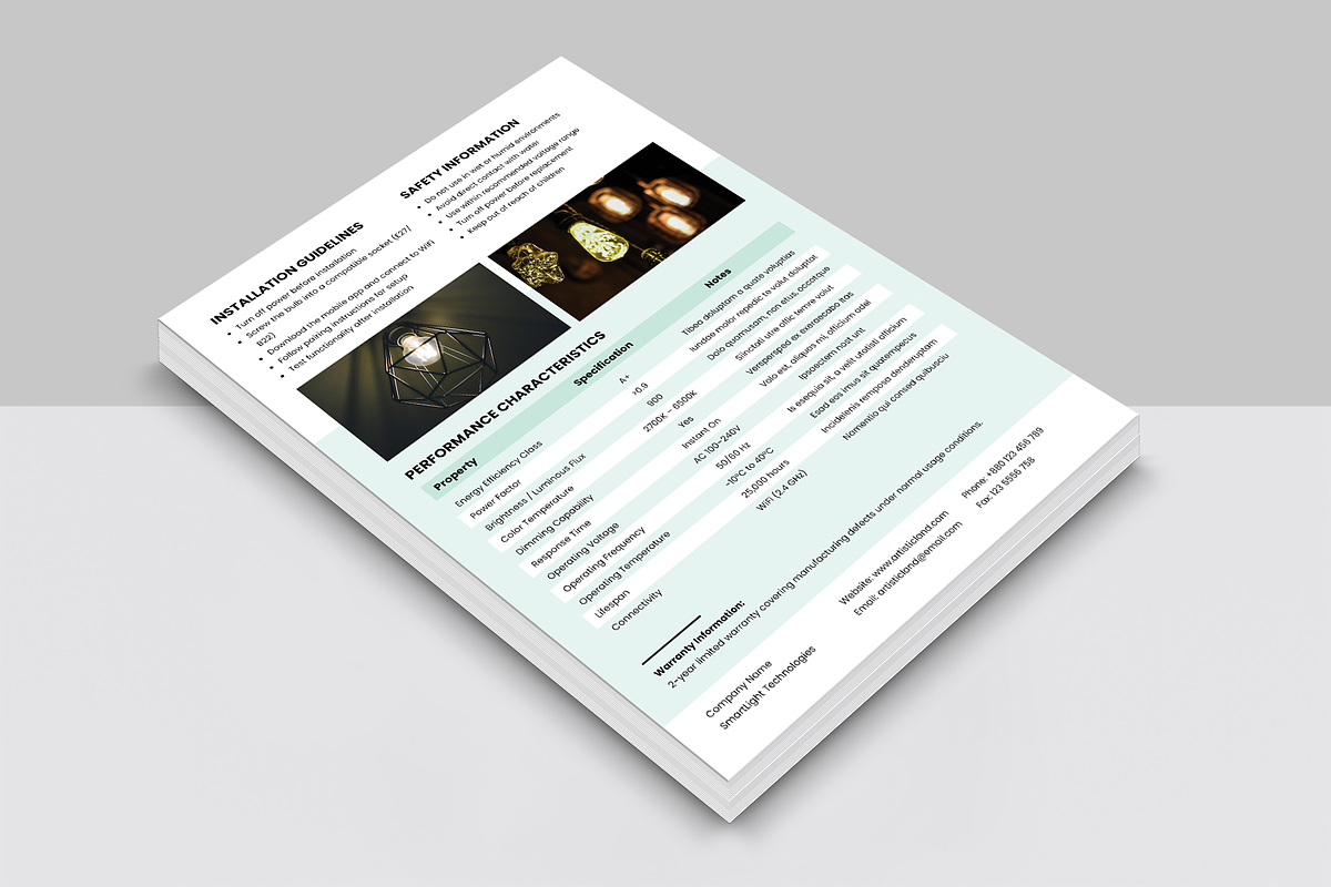 Technical Data Sheet Template, a Flyer Template by ArtisticLand (Photo 3 of 5)