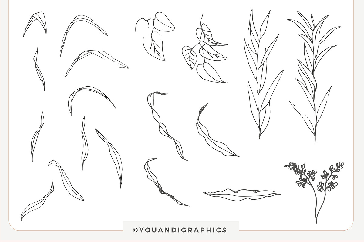 Romantic Leaves Collection, a Pattern Graphic by Youandigraphics (Photo 9 of 19)