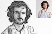 Pencil Sketch Portrait PS Action, an Action Add-On by MRI STUDIO (Thumbnail 2 of 12)