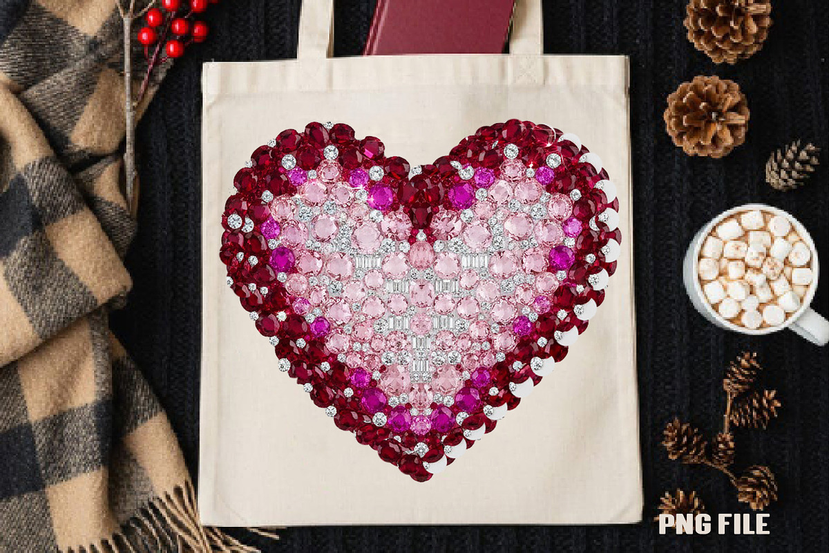 Diamond Glitter Valentine Heart Png, an Illustration by DreamCafeArt (Photo 3 of 4)
