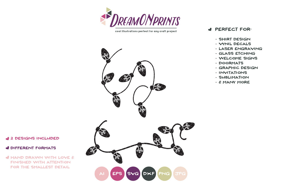 Christmas Lights SVG Vector, an Illustration by DreamONprints (Photo 2 of 2)