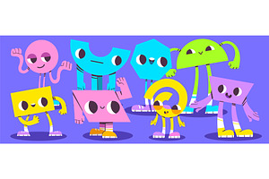 Geometric doodle faces set, an Education Illustration by art PVP - market