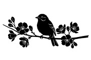 Bird Branch Silhouette Bundle, an Illustration by yasushie (Thumbnail 11 of 31)