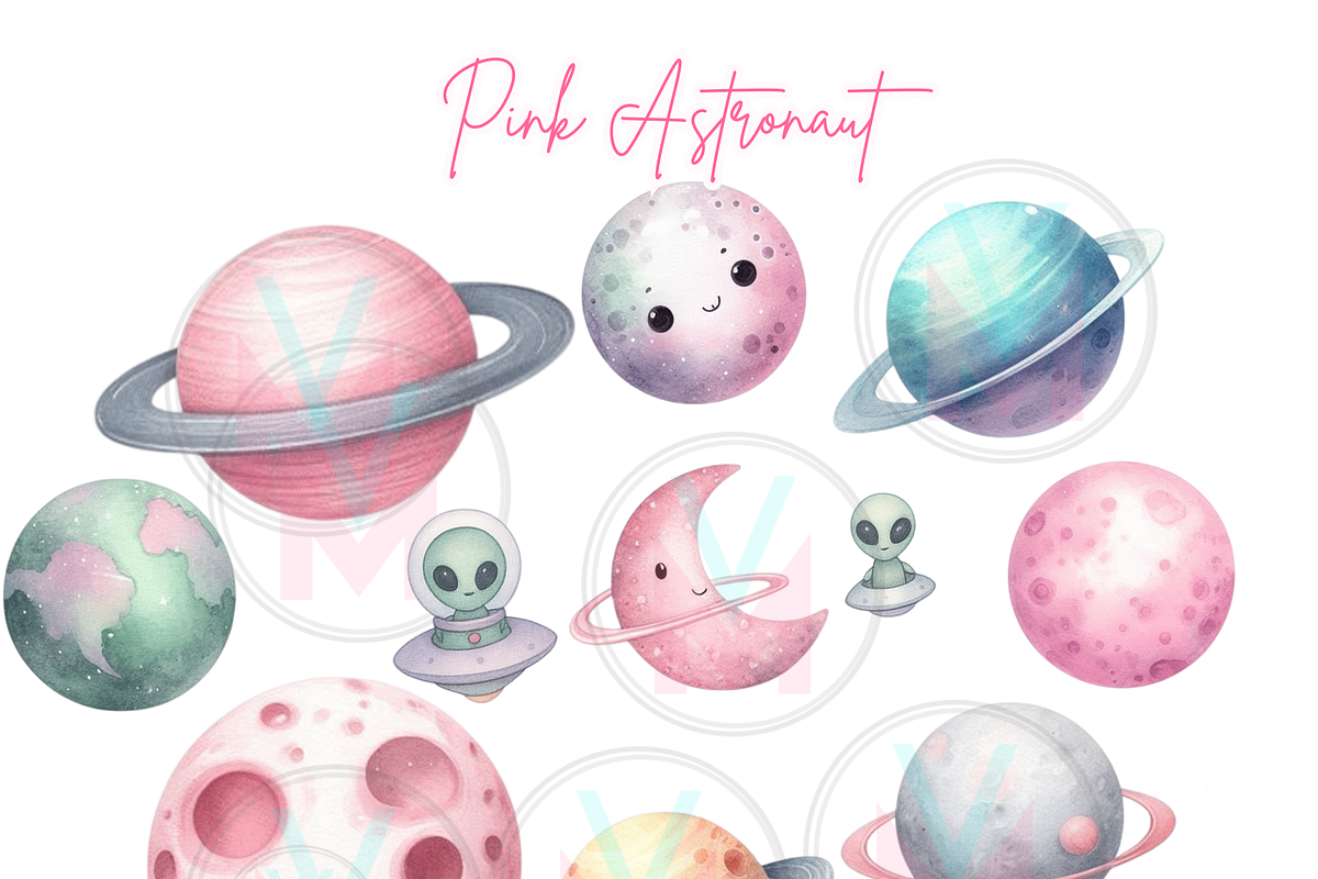Pink Astronaut Clipart, Space Girl, a Person Illustration by VM PARTYS  BY TAIRUMA (Photo 3 of 10)