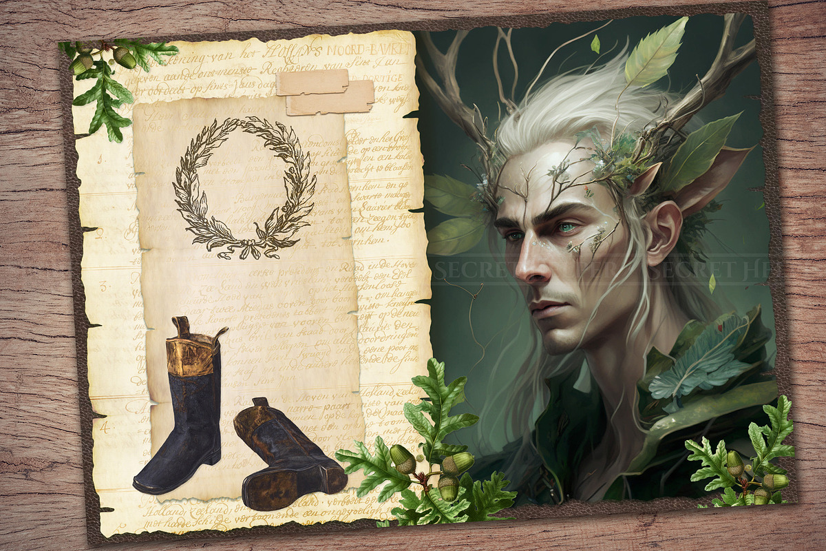 Fantasy Elf Scrapbook Kit, an Illustration by Secret Helper