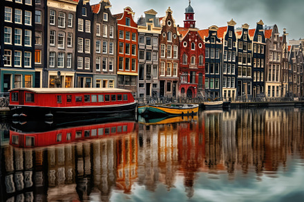 Amsterdam canals and traditional dut, a Photo by Iftikhar Alam