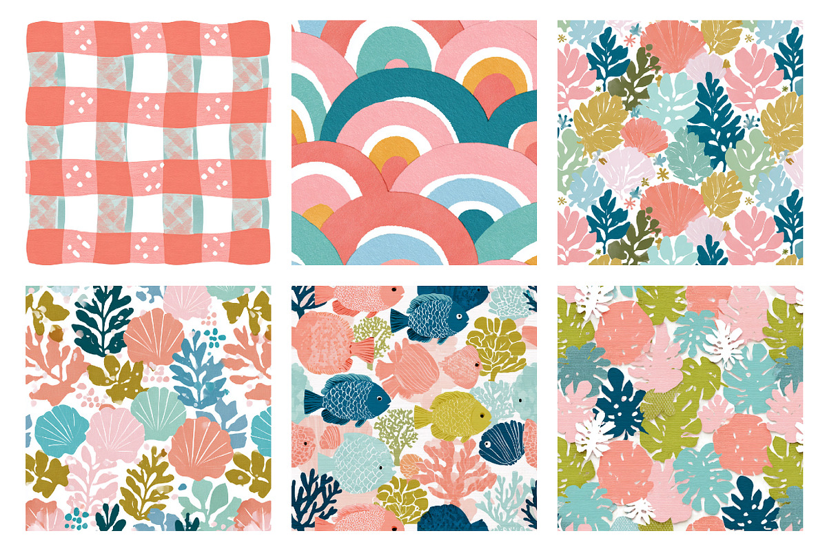 Summer Digital Paper Background, a Pattern Graphic by SinaCreation (Photo 2 of 5)