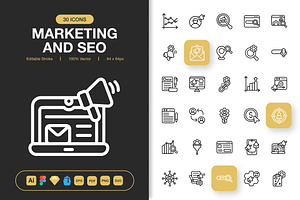 Marketing And Seo Icons