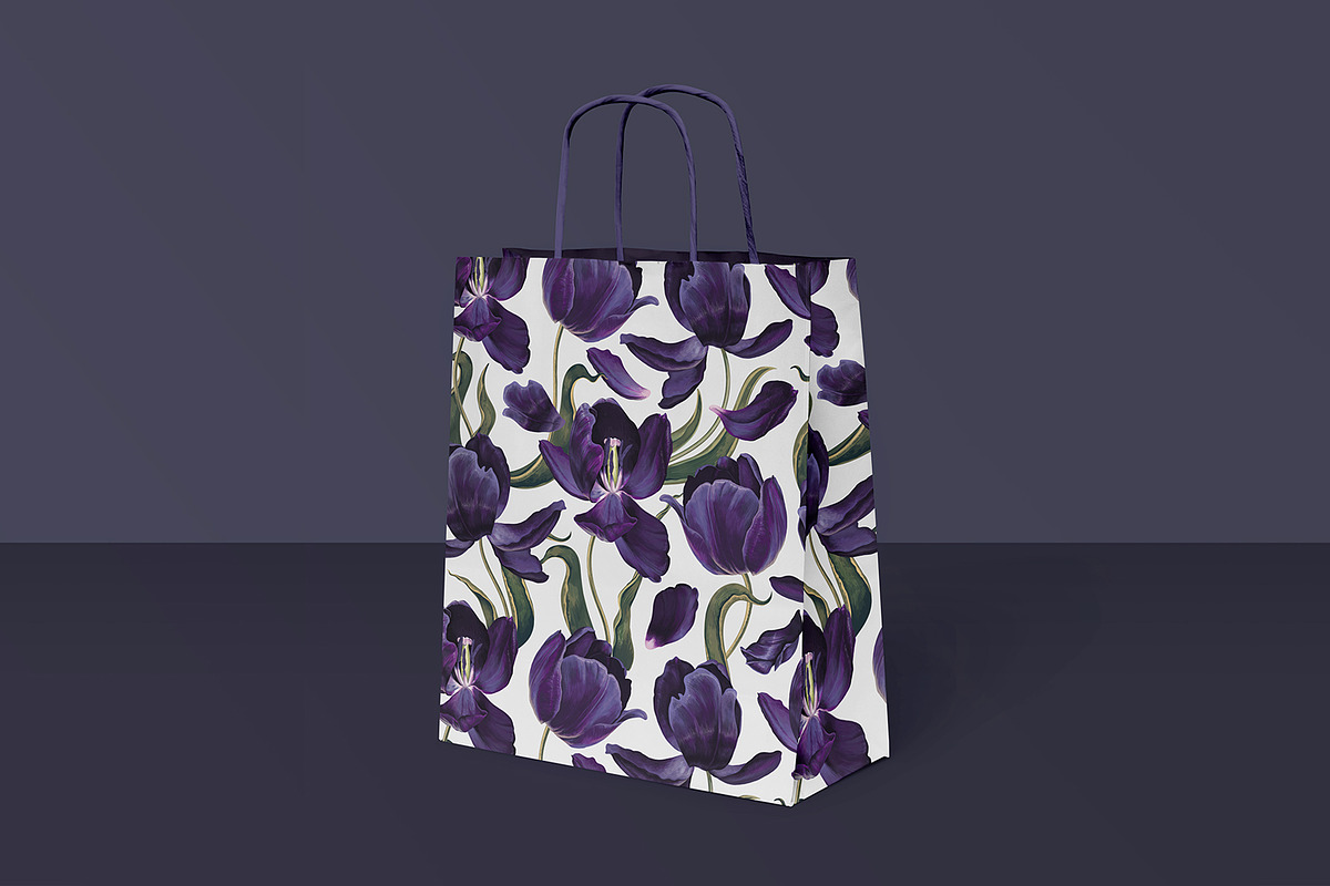 Black Tulips Seamless Pattern, a Pattern Graphic by MarynaPetrovska (Photo 14 of 19)