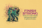 Wraithwash Watercolor (Illustrator), a Brush Add-On by G.A.R.M. Company (Thumbnail 4 of 13)
