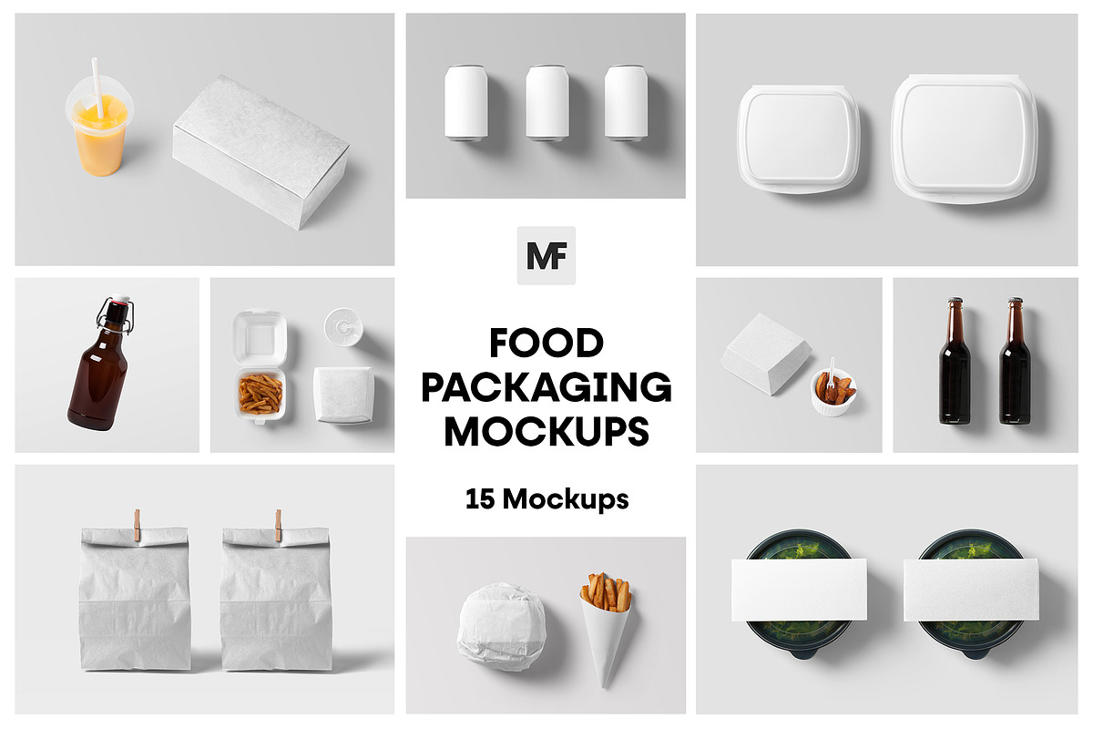 Food Packaging Mockups, a Cups & Container Mockup by MockupForest (Photo 1 of 8)